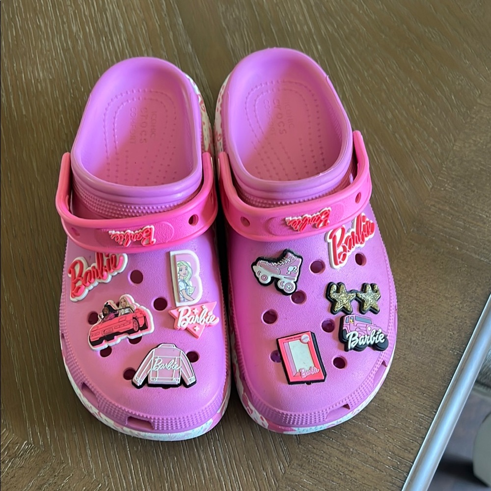 Barbie Pink Crocs with Playful Charms